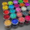 Paillettes de pêche 1mm couleurs variées pour plastisol